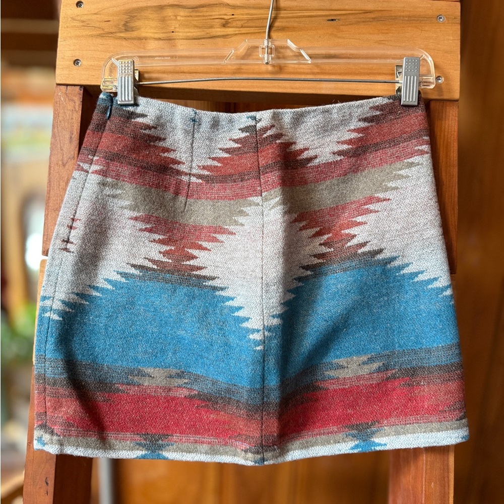 American Eagle Outfitters southwest aztec patterned wool Mini Skirt NWT